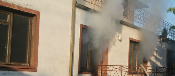 Pożar opuszczonego domu jednorodzinnego na ul. Druskiej