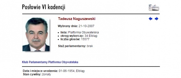 Tadeusz Naguszewski wraca jako poseł na Wiejską