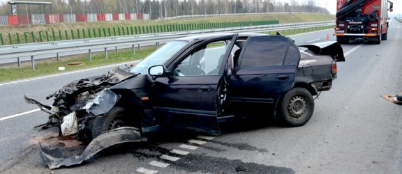 Wypadek drogowy na drodze ekspresowej S7 (Elbląg - Pasłęk) + zdjęcia
