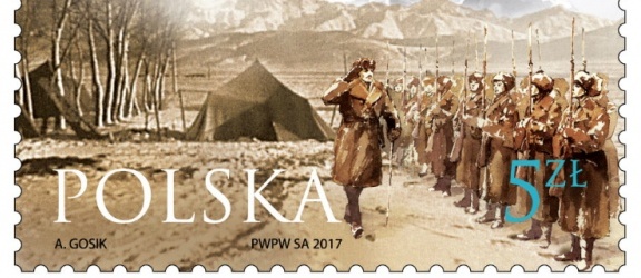 „Armia Andersa – Szlak Nadziei” na znaczku pocztowym