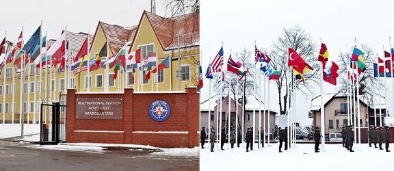 Podniesienie flag w nowej lokalizacji Dowództwa Wielonarodowej Dywizji (+ zdjęcia)