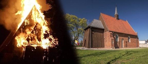 Pożar zabytkowego kościoła na Żuławach (+ wideo)