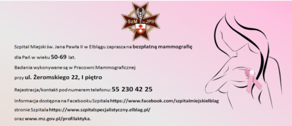 Bezpłatne badania mammograficzne w Elblągu